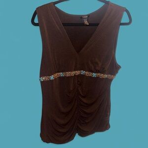 Bobbie Markie Women’s Brown v-neck tank top